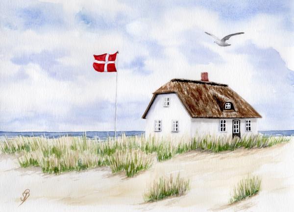 Poster DIN-A3 Haus am Strand DK13